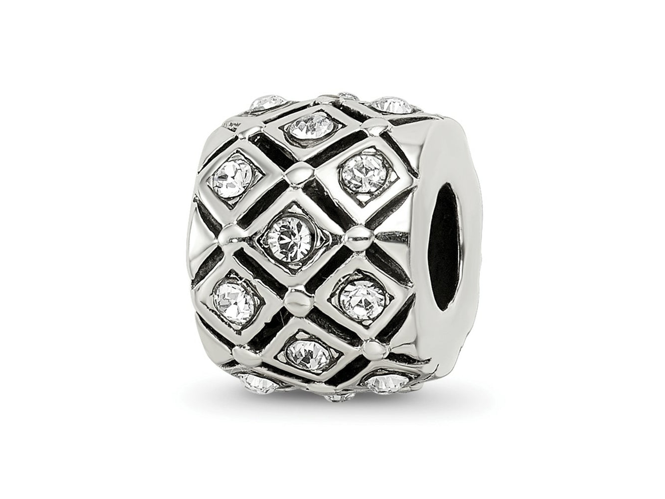 Reflections 925 Sterling Silver April Preciosa Crystal Bead 10 x 8 mm