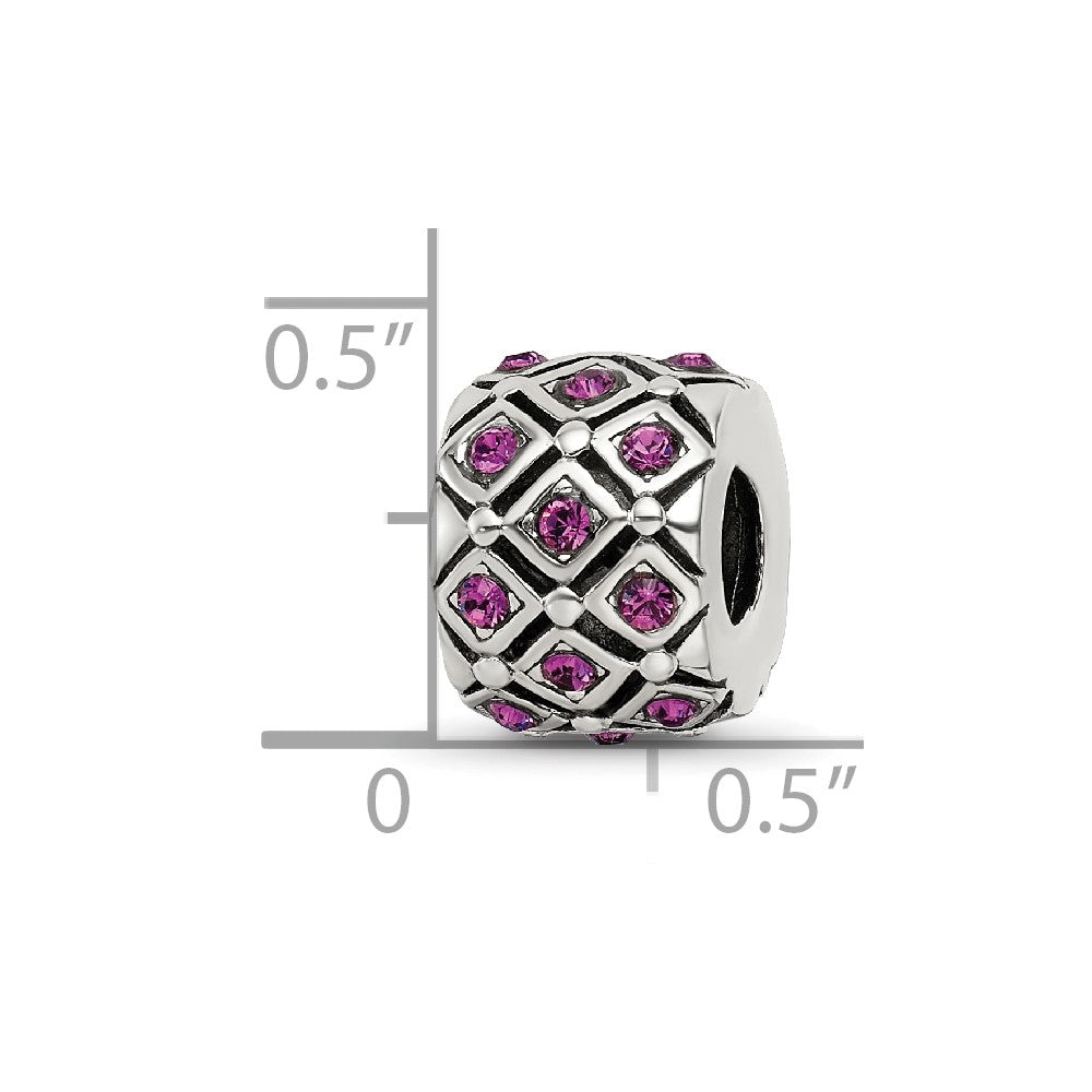 Reflections 925 Sterling Silver February Preciosa Crystal Bead 10 x 8 mm