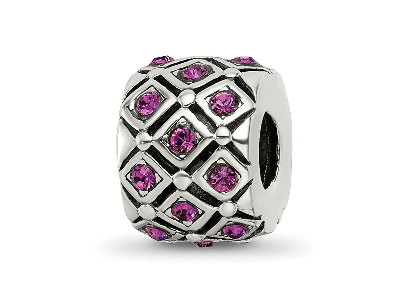 Reflections 925 Sterling Silver February Preciosa Crystal Bead 10 x 8 mm