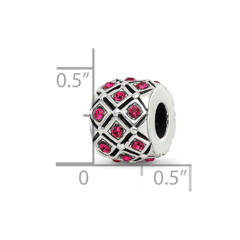 Reflections 925 Sterling Silver July Preciosa Crystal Bead 10 x 8 mm