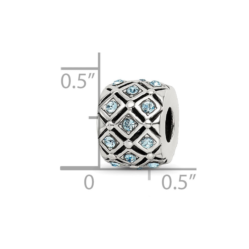 Reflections 925 Sterling Silver March Preciosa Crystal Bead 10 x 8 mm