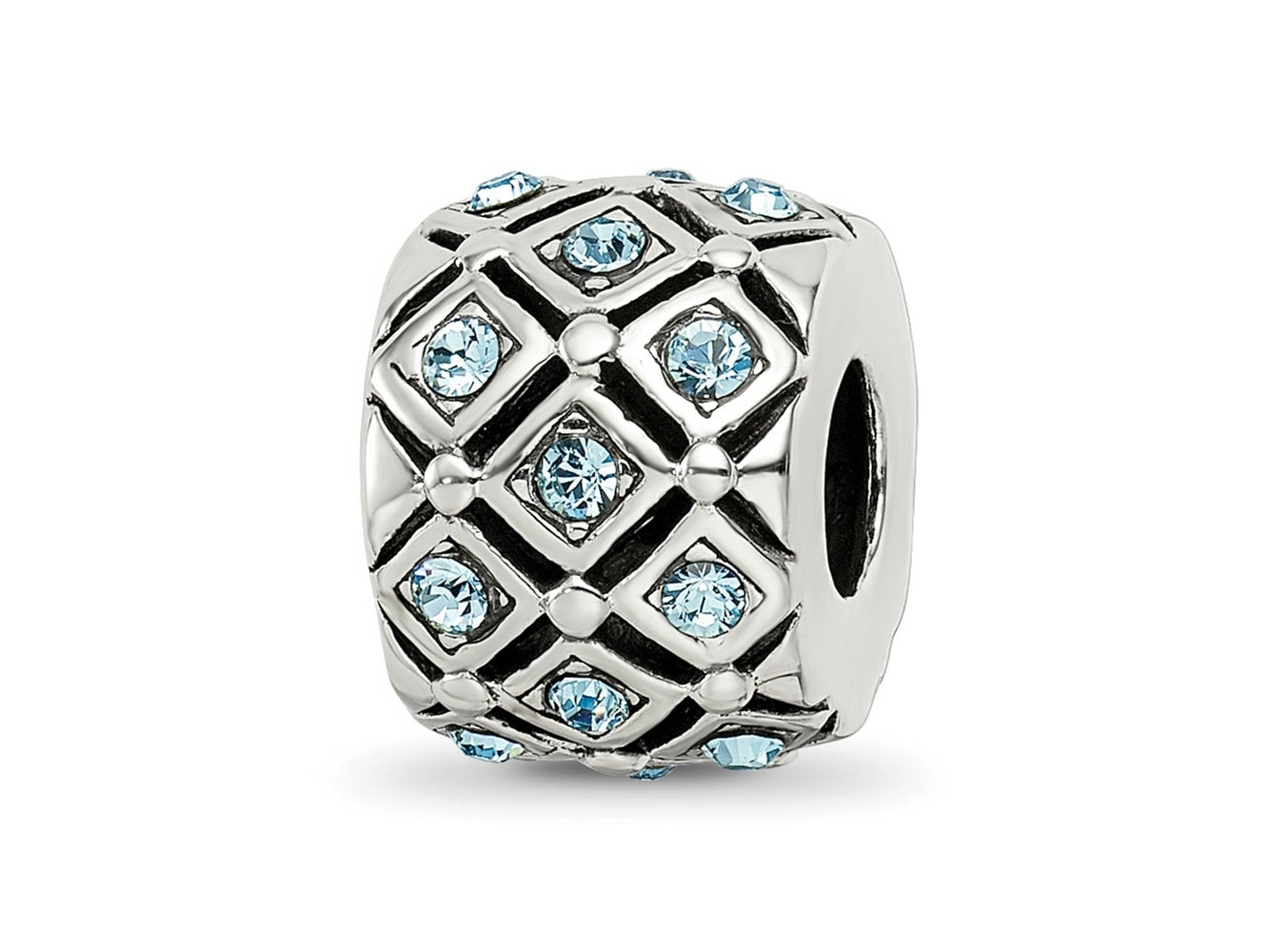 Reflections 925 Sterling Silver March Preciosa Crystal Bead 10 x 8 mm