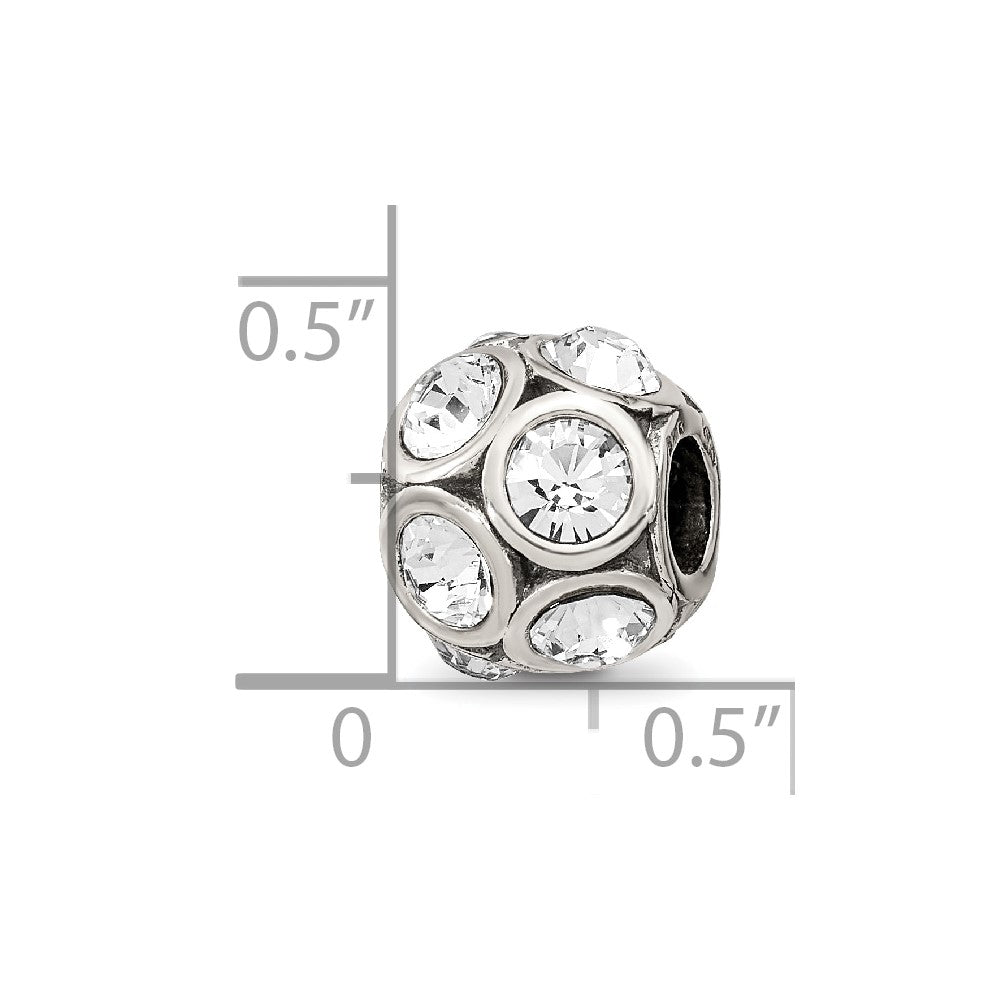 Reflections 925 Sterling Silver April Preciosa Crystal Bead 10 x 9 mm