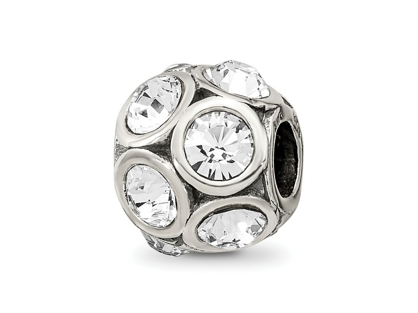 Reflections 925 Sterling Silver April Preciosa Crystal Bead 10 x 9 mm