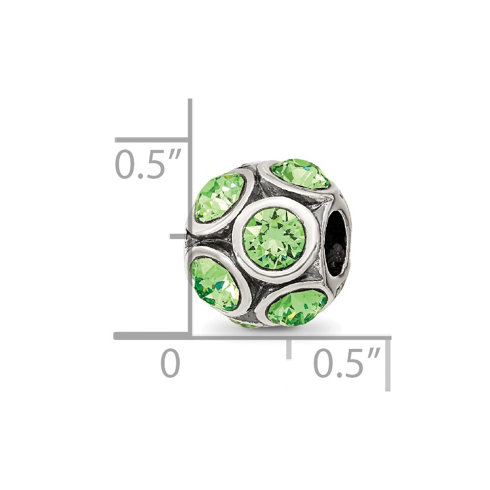 Reflections 925 Sterling Silver August Preciosa Crystal Bead 10 x 9 mm