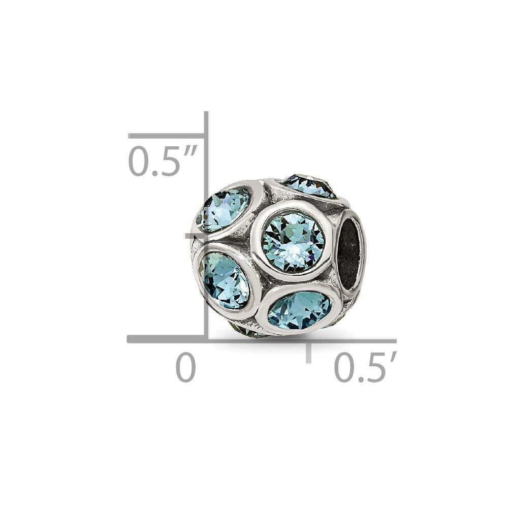 Reflections 925 Sterling Silver December Preciosa Crystal Bead 10 x 9 mm