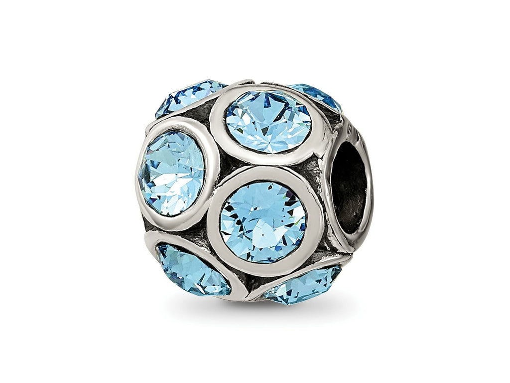 Reflections 925 Sterling Silver March Preciosa Crystal Bead 10 x 9 mm