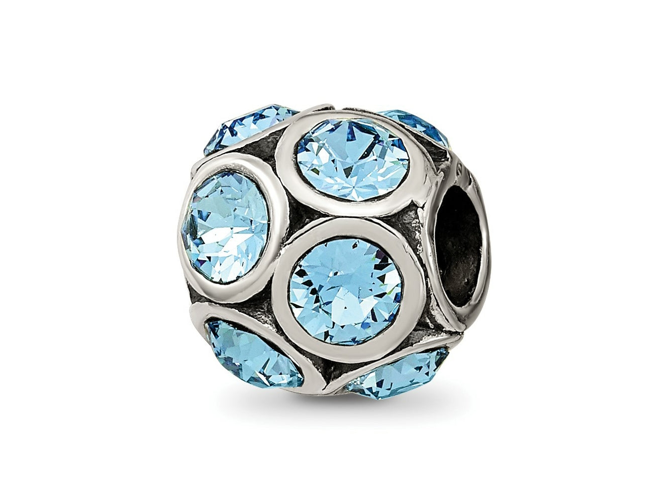 Reflections 925 Sterling Silver March Preciosa Crystal Bead 10 x 9 mm