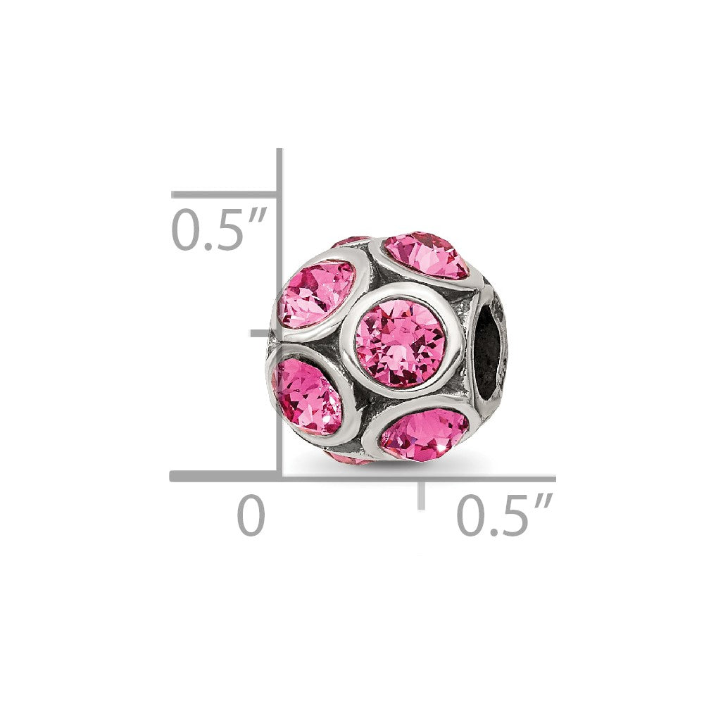 Reflections 925 Sterling Silver October Preciosa Crystal Bead 10 x 9 mm