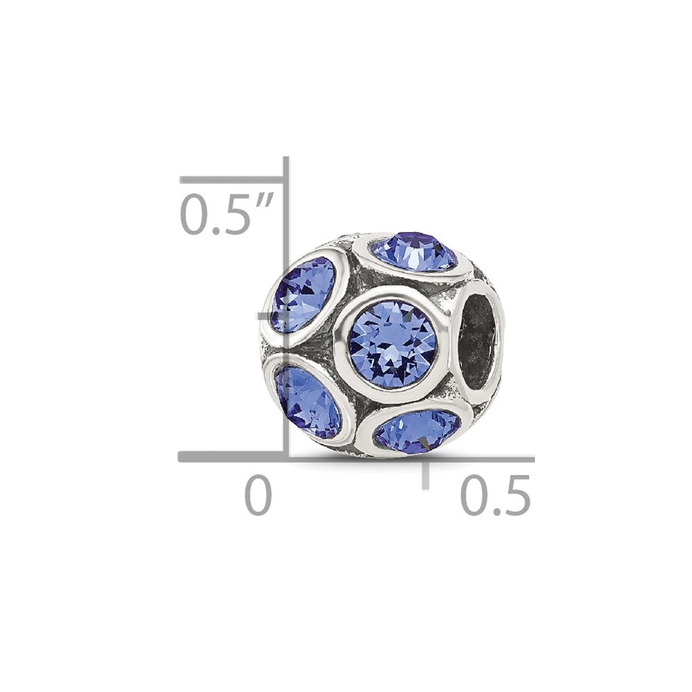 Reflections 925 Sterling Silver September Preciosa Crystal Bead 10 x 9 mm