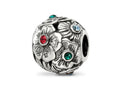 Reflections 925 Sterling Silver Multicolor Preciosa Crystal Flower Bead 10 x 9 mm
