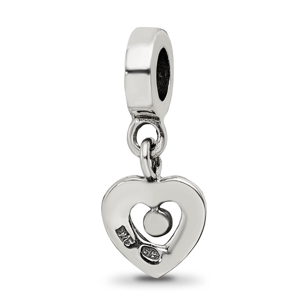 Reflections 925 Sterling Silver Marcasite Heart Dangle Bead 10 x 8 mm