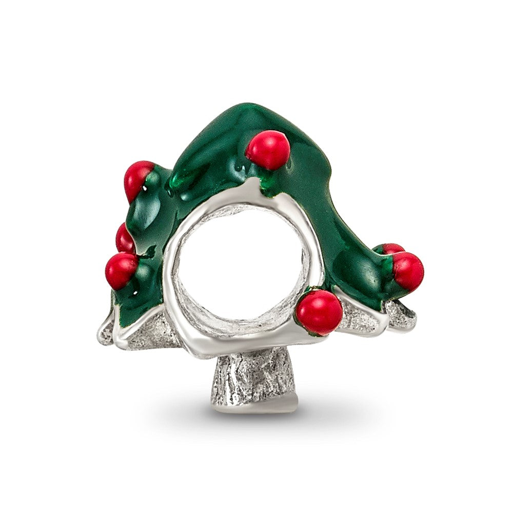 Reflections 925 Sterling Silver Enameled Christmas Tree Bead 10 x 10 mm