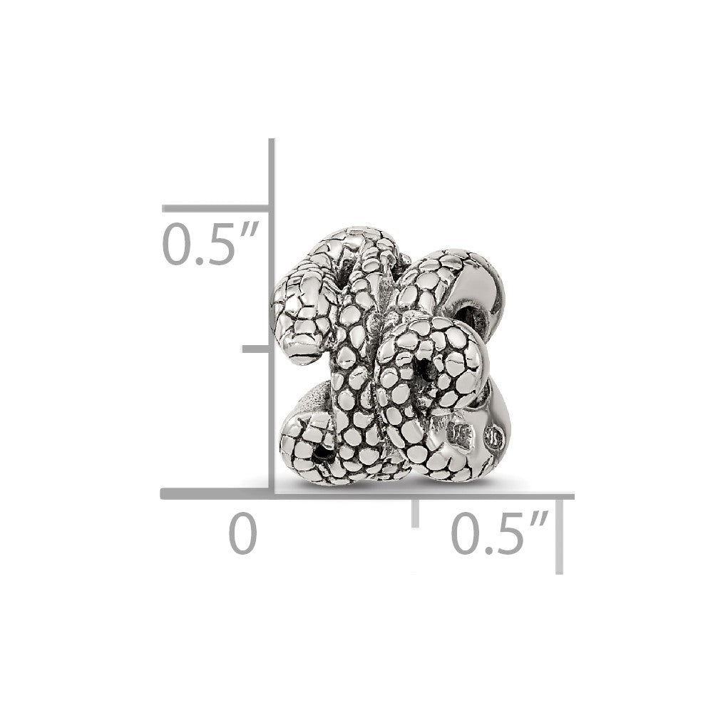 Reflections 925 Sterling Silver Snake Bead 10 x 9 mm