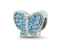 Reflections 925 Sterling Silver Blue Preciosa Crystal Butterfly Bead 9 x 11 mm
