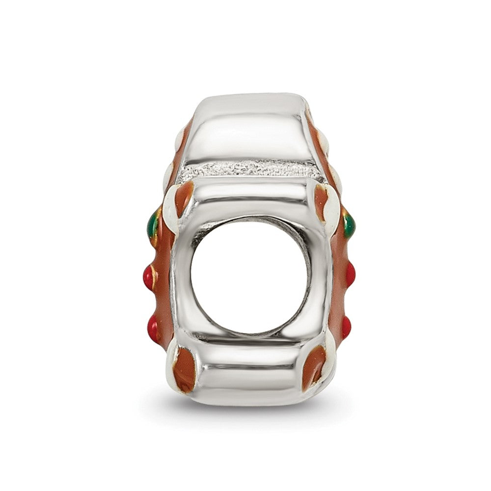 Reflections 925 Sterling Silver Enameled Gingerbread Man Bead 10 x 9 mm