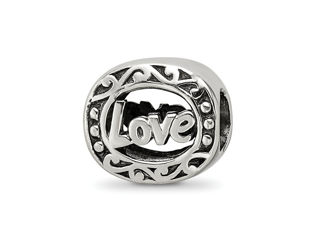 Reflections 925 Sterling Silver Love Bead 9 x 10 mm