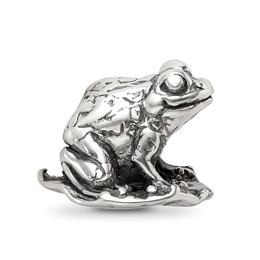 Reflections 925 Sterling Silver Frog on Lily Pad Bead 10 x 10 mm