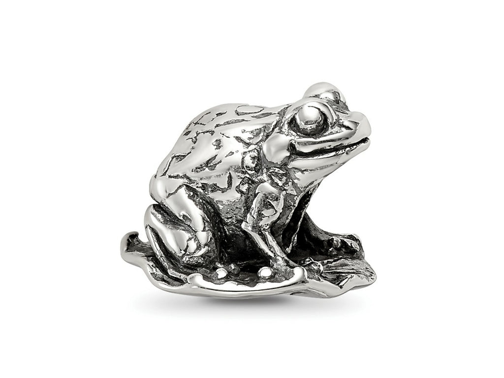 Reflections 925 Sterling Silver Frog on Lily Pad Bead 10 x 10 mm