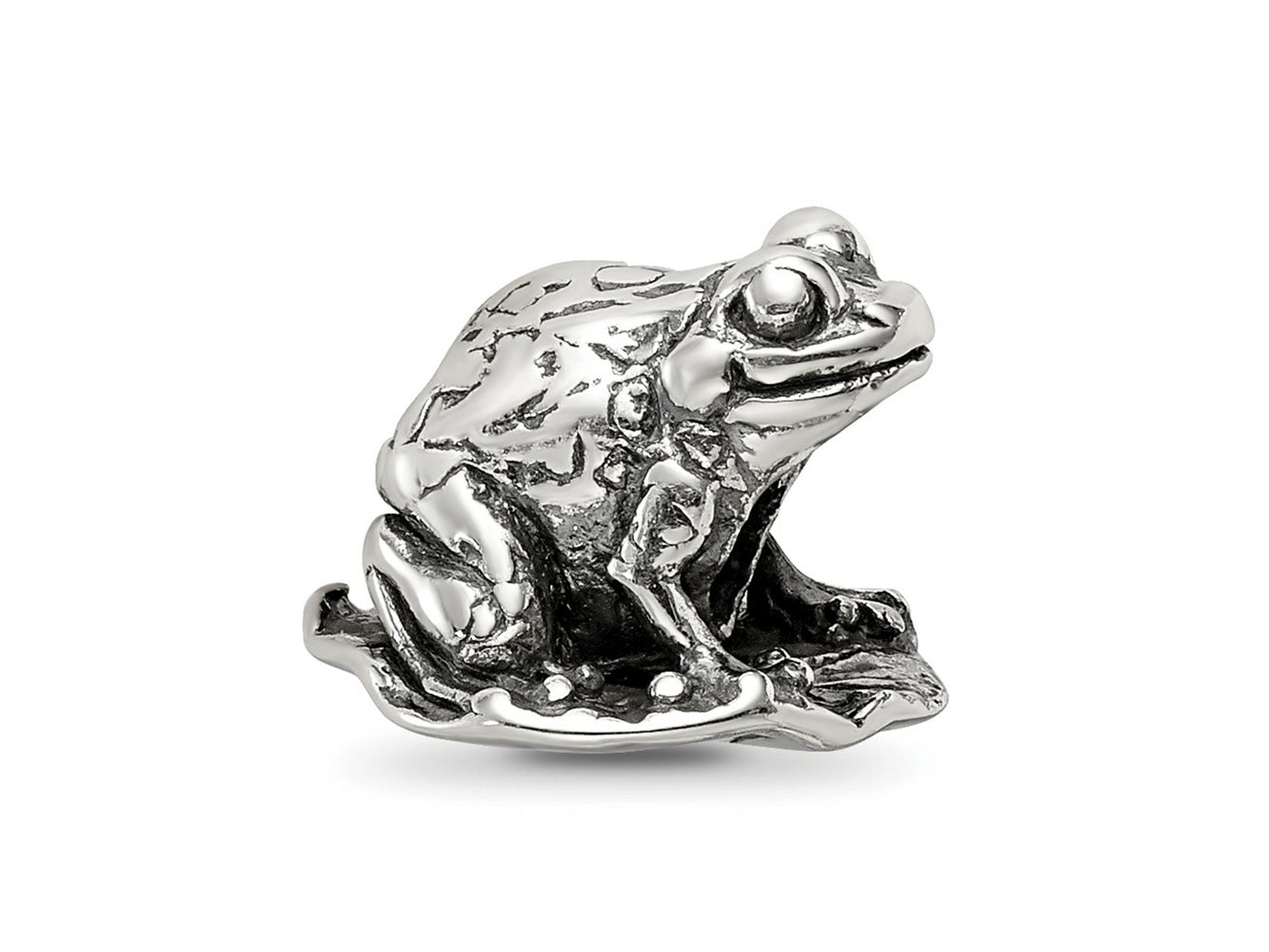 Reflections 925 Sterling Silver Frog on Lily Pad Bead 10 x 10 mm