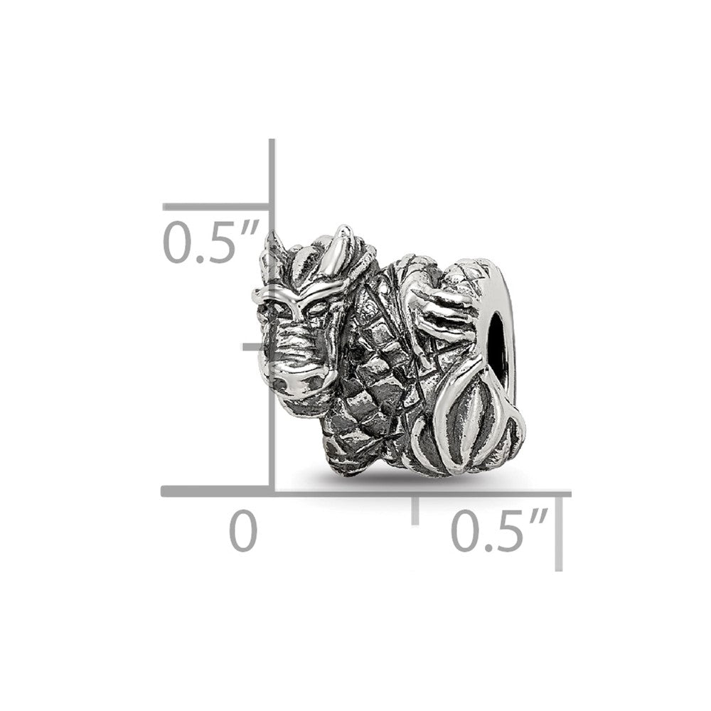 Reflections 925 Sterling Silver Dragon Bead 10 x 11 mm