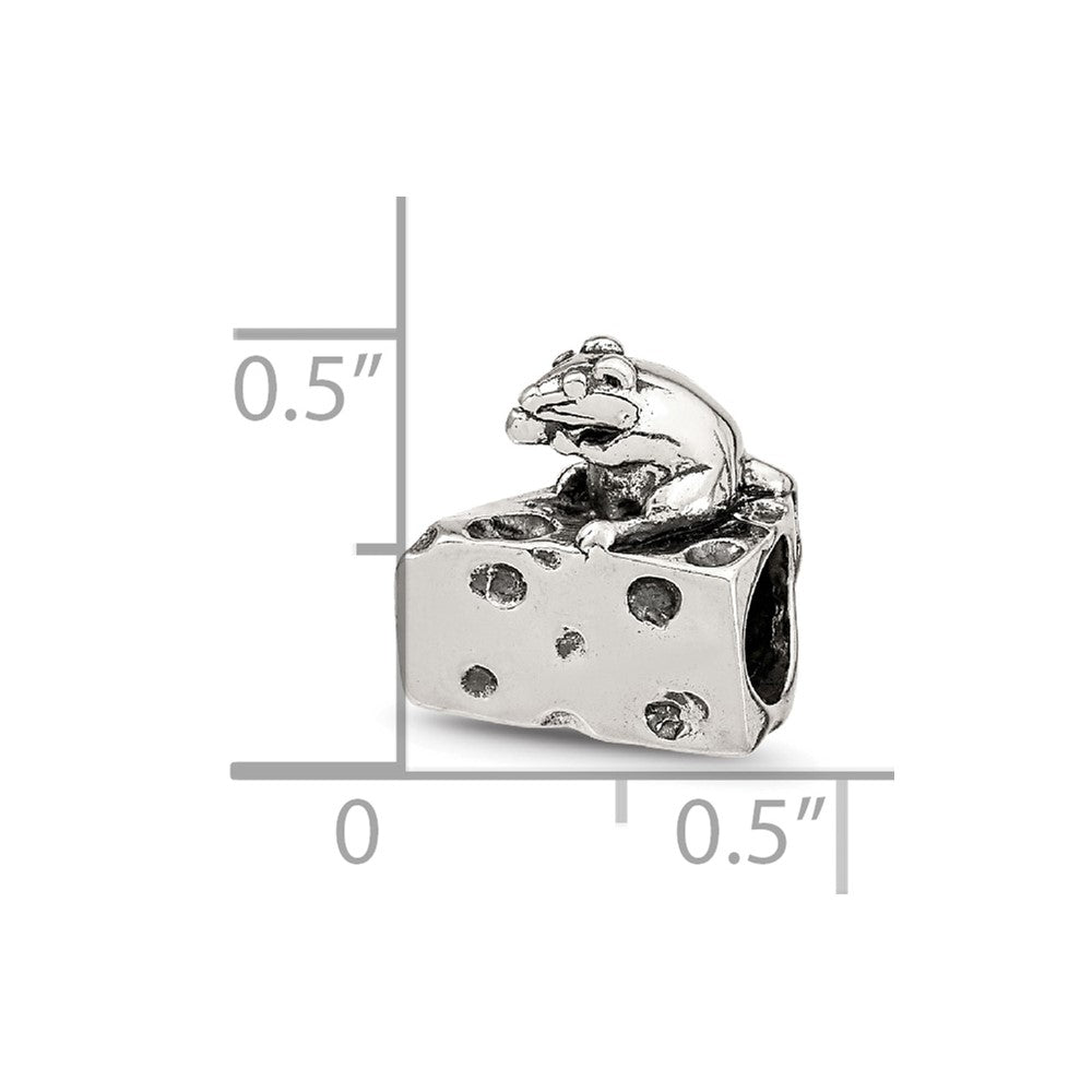Reflections 925 Sterling Silver Mouse on Cheese Bead 11 x 10 mm