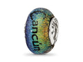 Reflections 925 Sterling Silver Cancun Orange Dichroic Glass Bead 12 x 9 mm
