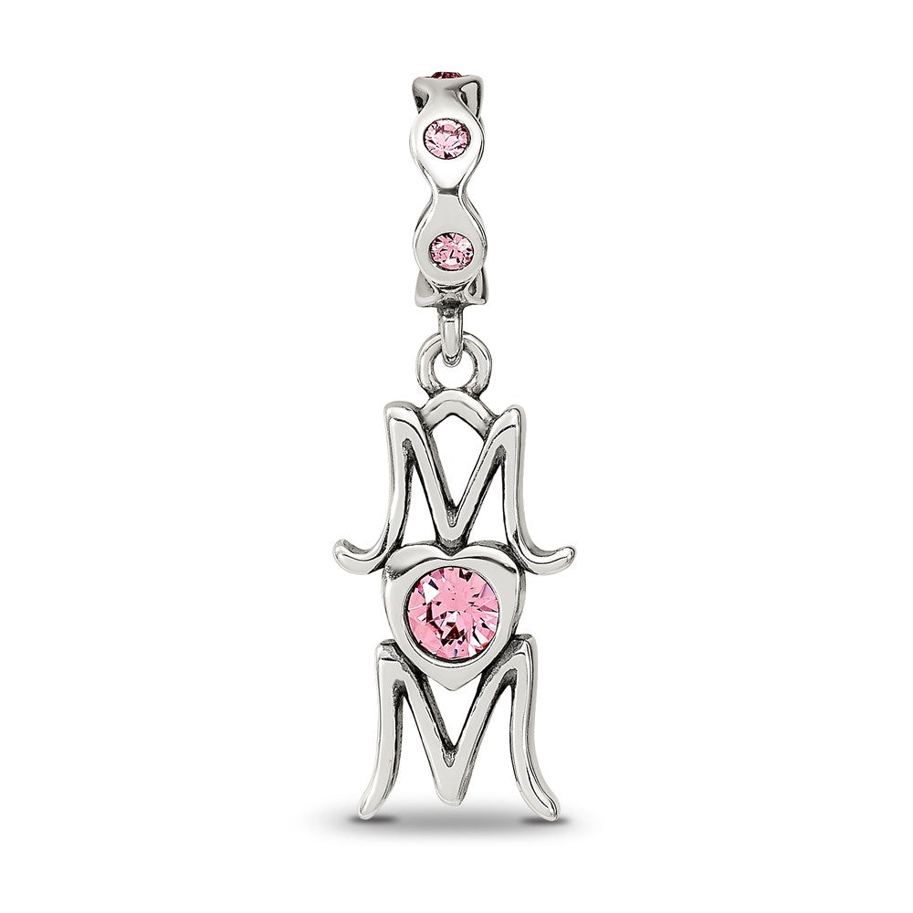 Reflections 925 Sterling Silver Crystals MOM Dangle Bead 22 x 7 mm