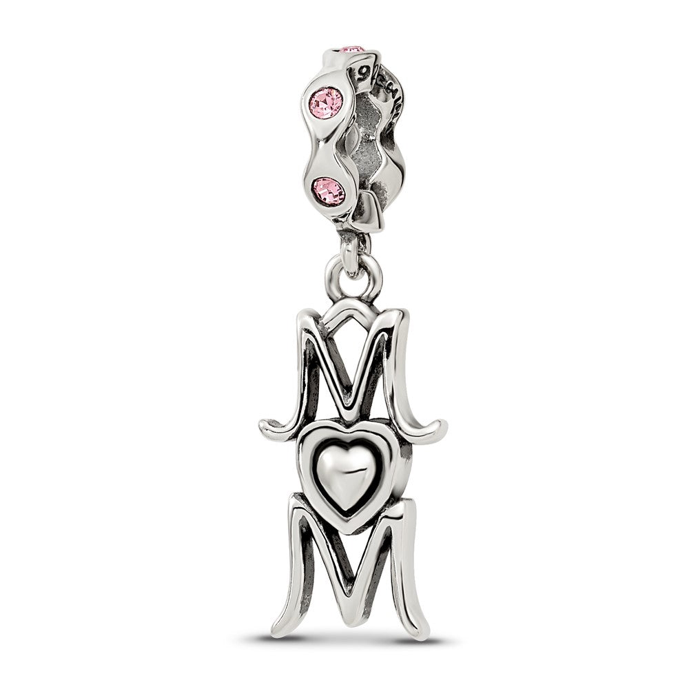 Reflections 925 Sterling Silver Crystals MOM Dangle Bead 22 x 7 mm
