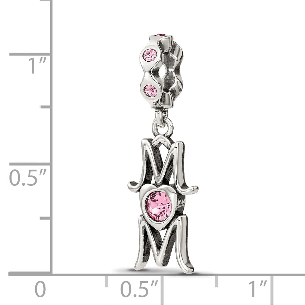 Reflections 925 Sterling Silver Crystals MOM Dangle Bead 22 x 7 mm
