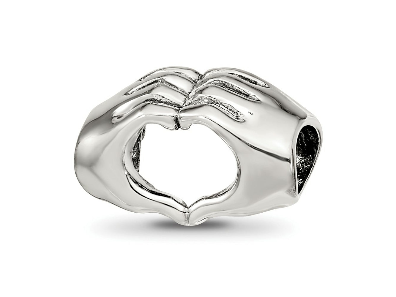 Reflections 925 Sterling Silver Heart Hands Bead 9 x 14 mm