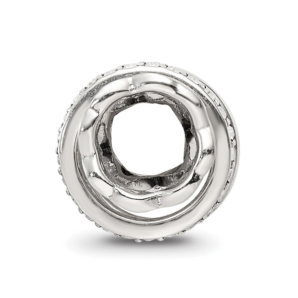 Reflections 925 Sterling Silver with Crystals Heart Spinner Bead 10 x 11 mm.