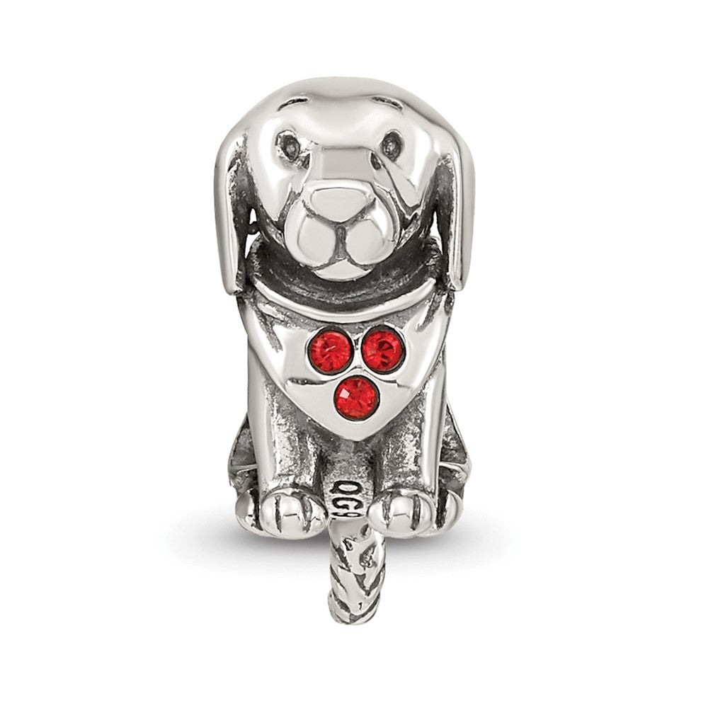 Reflections 925 Sterling Silver Crystal Dog Bead 12 x 7 mm