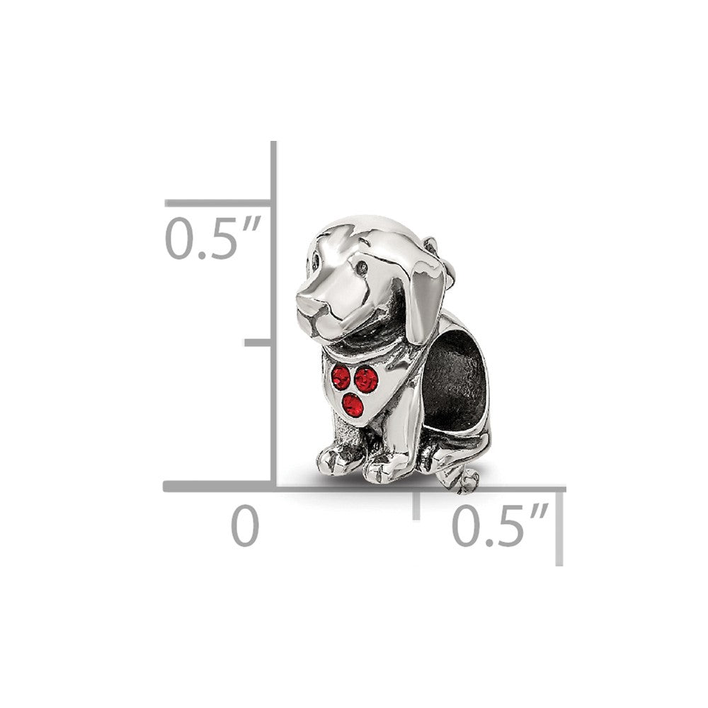 Reflections 925 Sterling Silver Crystal Dog Bead 12 x 7 mm