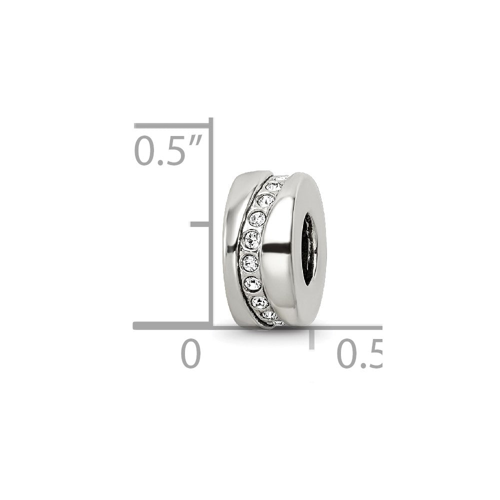 Reflections 925 Sterling Silver Crystal Meandering Bead 10 x 4 mm