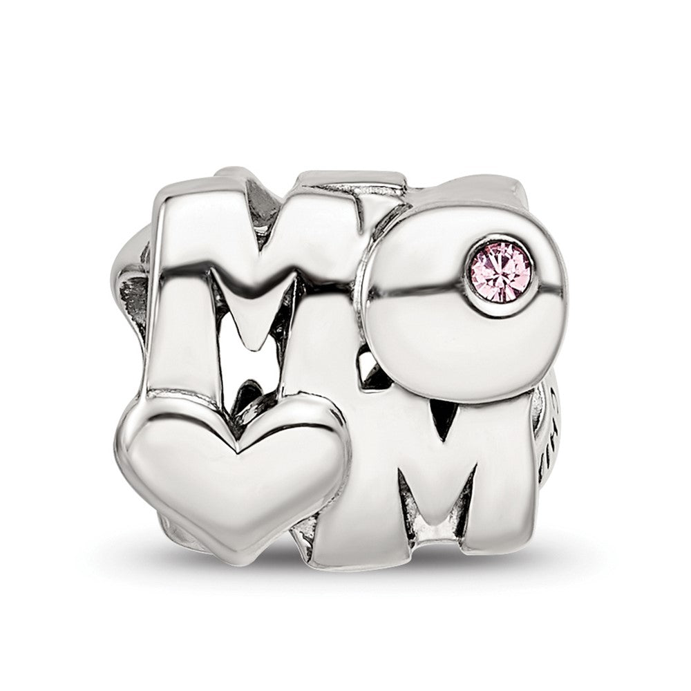 Reflections 925 Sterling Silver Pink Crystals MOM Bead 9 x 10 mm