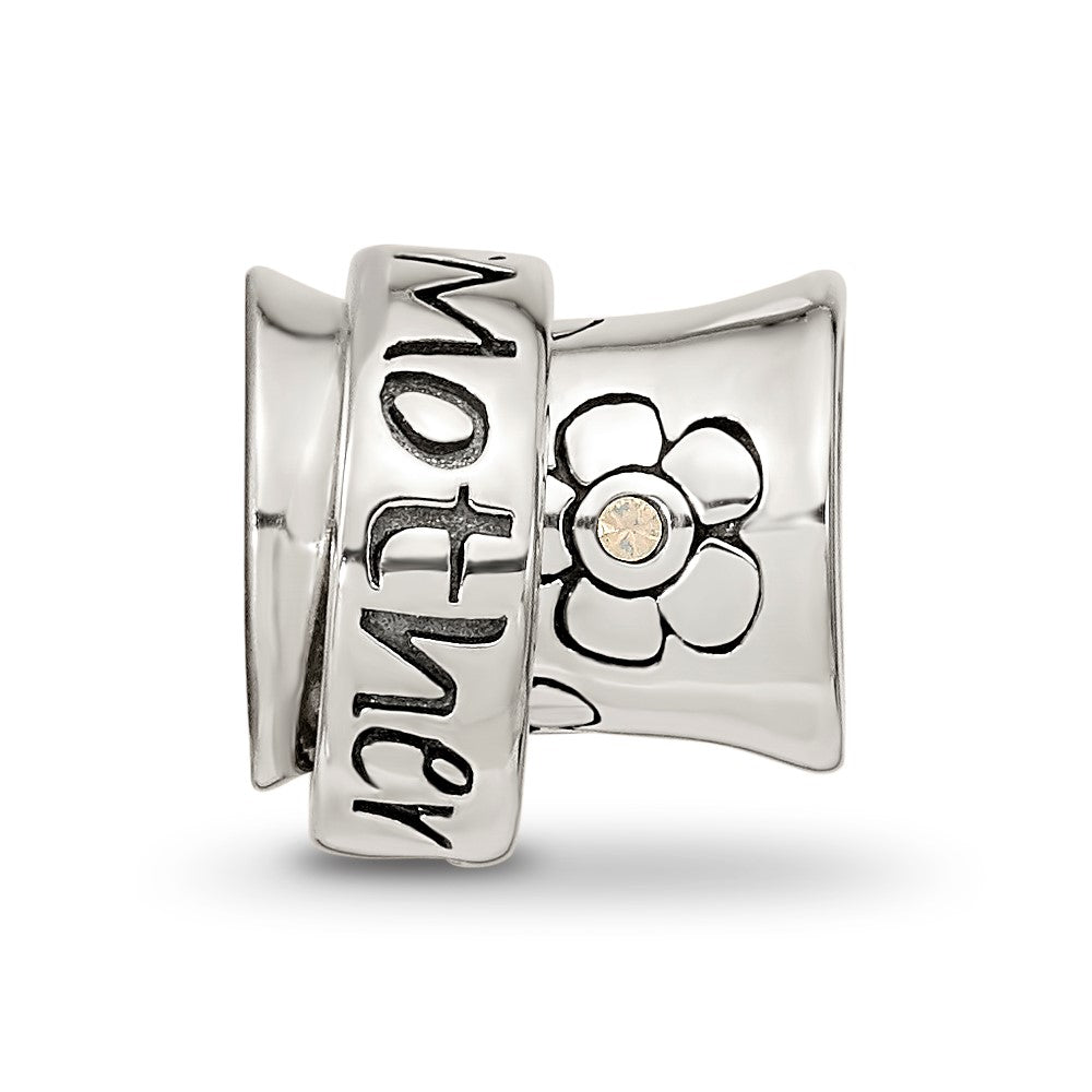 Reflections 925 Sterling Silver Crystals Mother Spinner Bead 10 x 10 mm