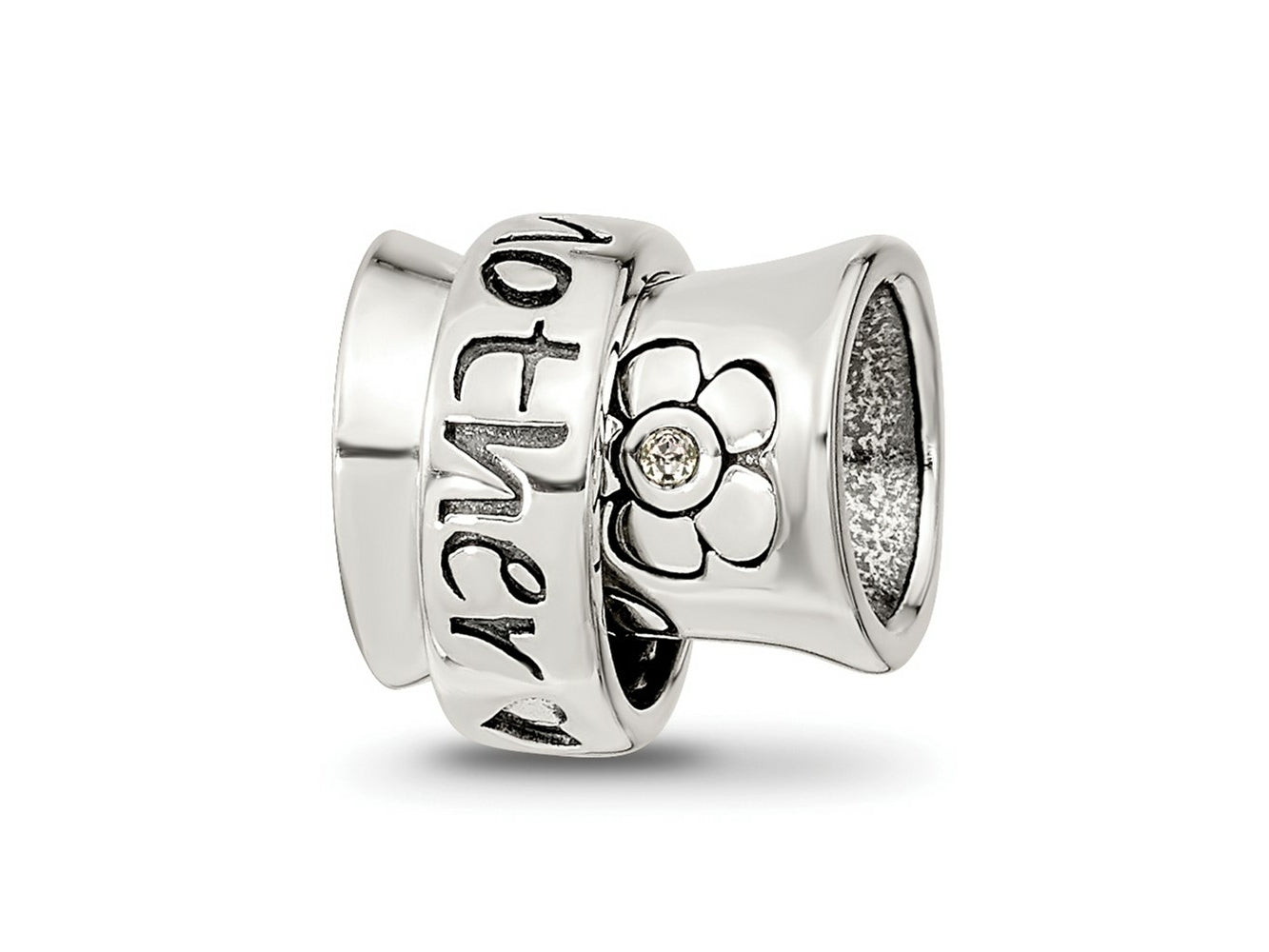 Reflections 925 Sterling Silver Crystals Mother Spinner Bead 10 x 10 mm