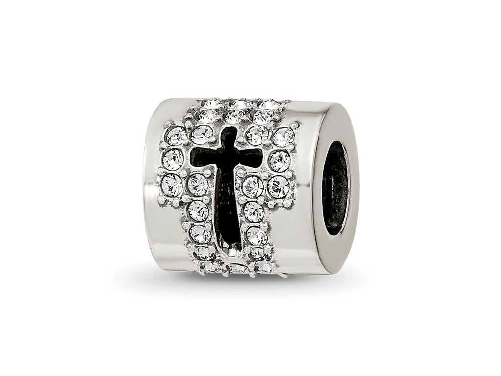 Reflections 925 Sterling Silver Crystals Faith Cross Bead 8 x 9 mm.