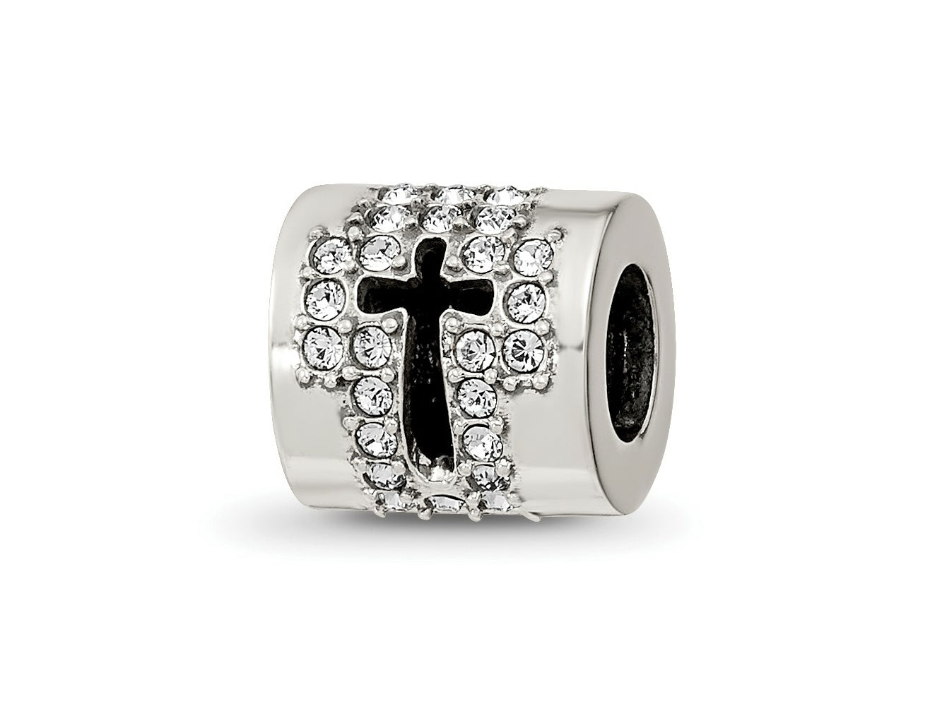Reflections 925 Sterling Silver Crystals Faith Cross Bead 8 x 9 mm.
