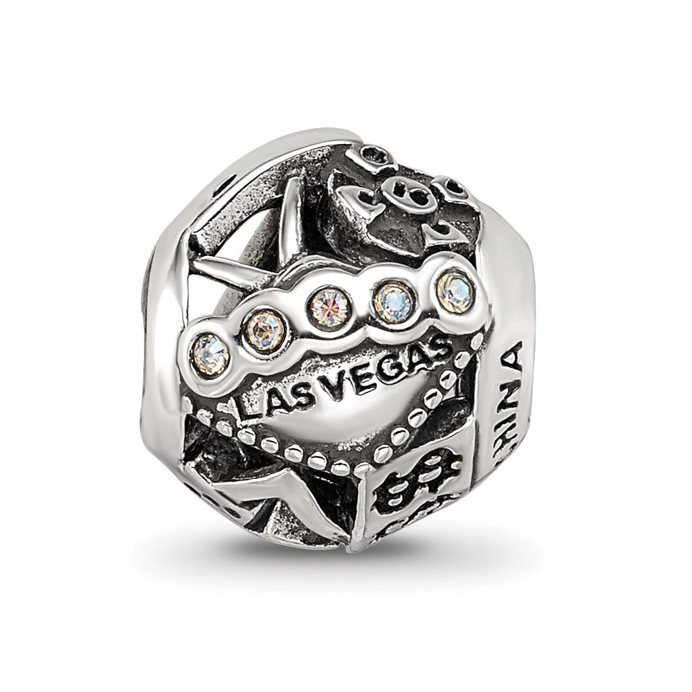 Reflections 925 Sterling Silver Crystals Las Vegas Collage Bead 10 x 10 mm
