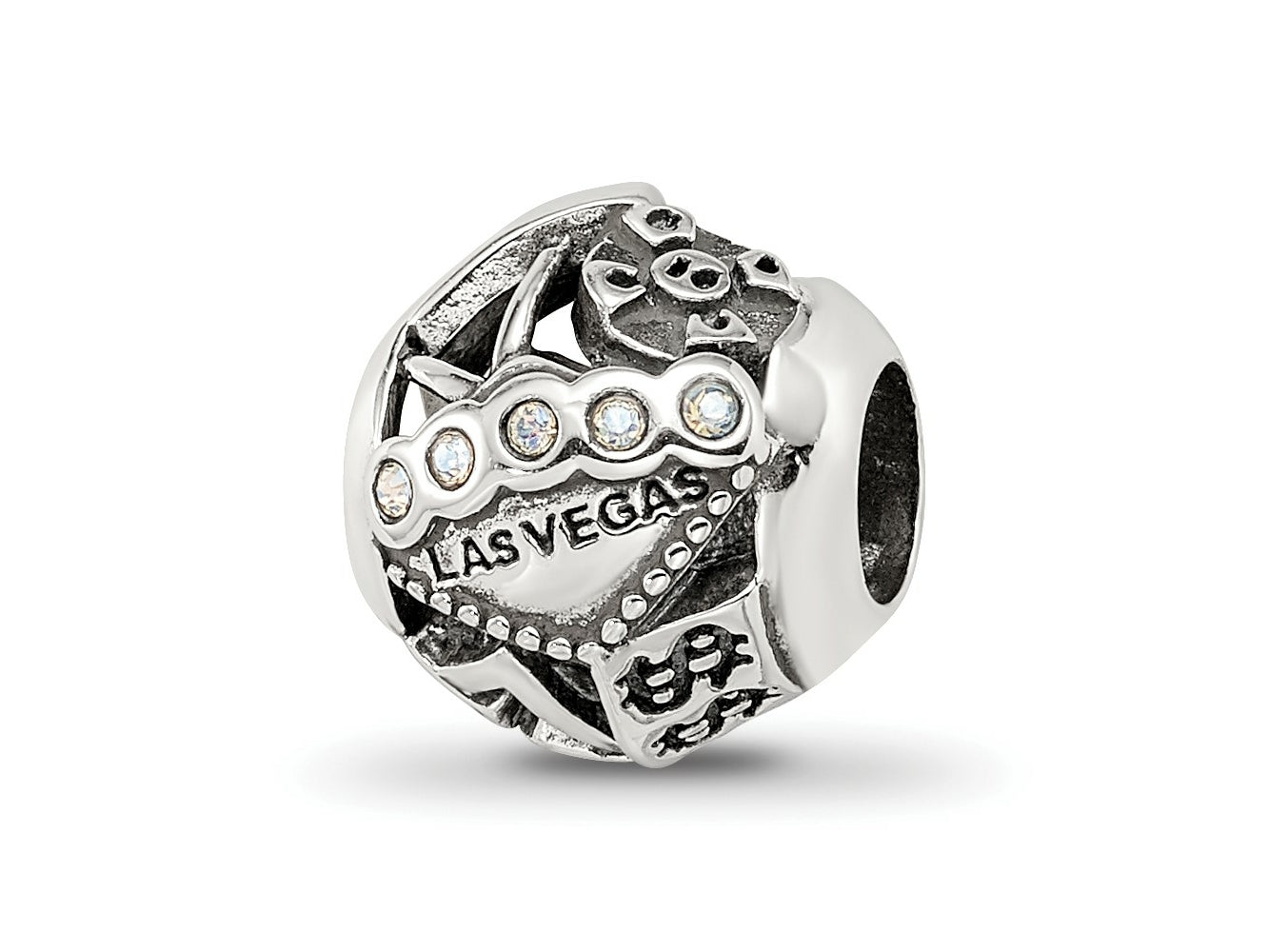 Reflections 925 Sterling Silver Crystals Las Vegas Collage Bead 10 x 10 mm