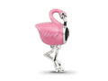 Reflections 925 Sterling Silver Pink Enamel Flamingo Bead 15 x 8 mm
