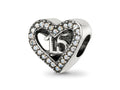 Reflections 925 Sterling Silver Crystals Quinceanera Heart Bead 10 x 12 mm