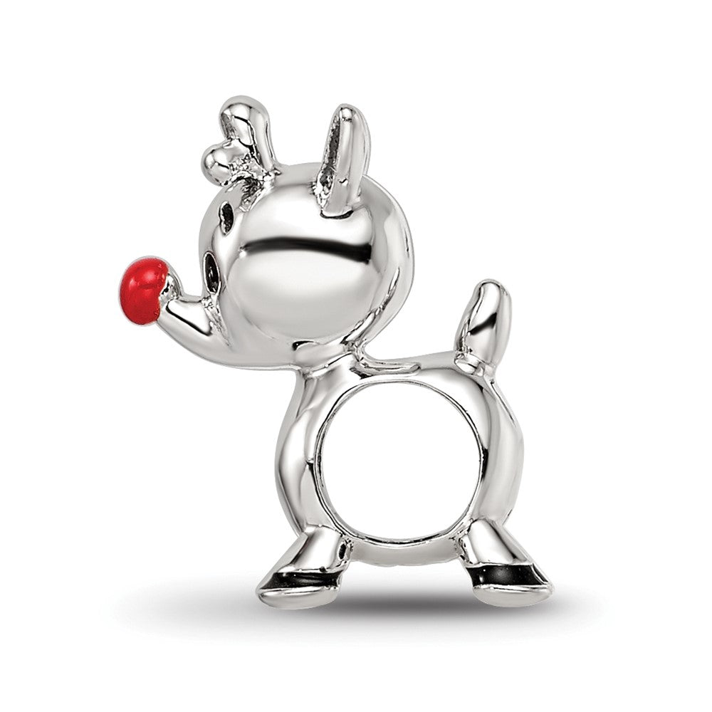 Reflections 925 Sterling Silver Red Enamel Rudolph Bead 13 x 7 mm