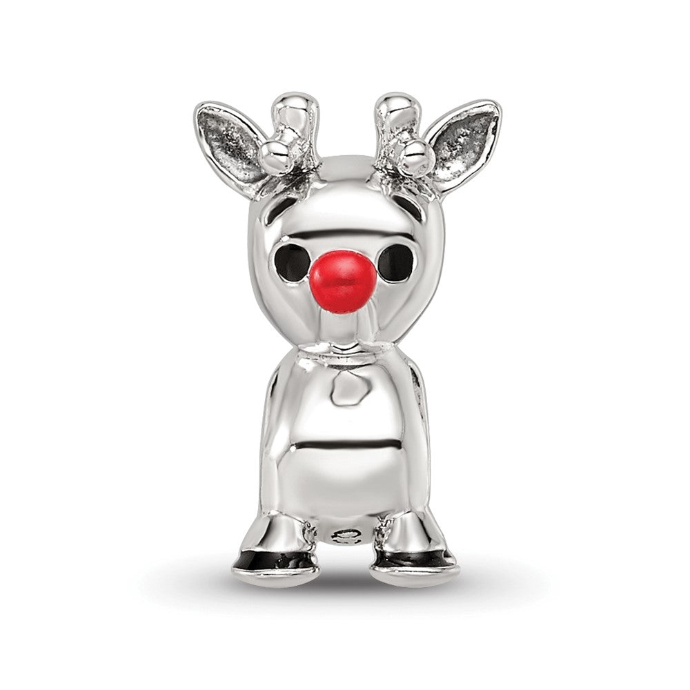 Reflections 925 Sterling Silver Red Enamel Rudolph Bead 13 x 7 mm