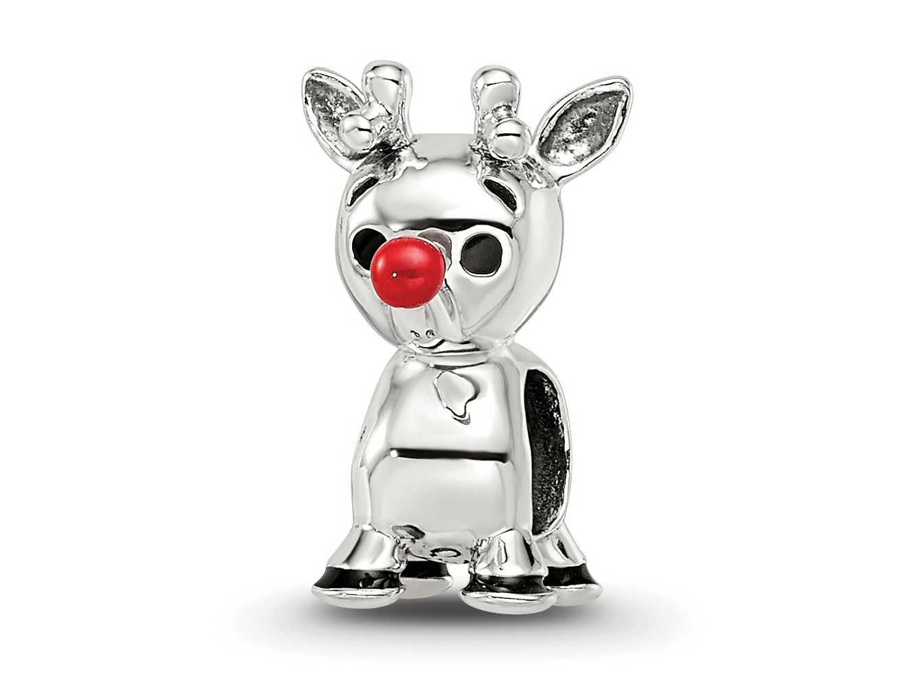 Reflections 925 Sterling Silver Red Enamel Rudolph Bead 13 x 7 mm