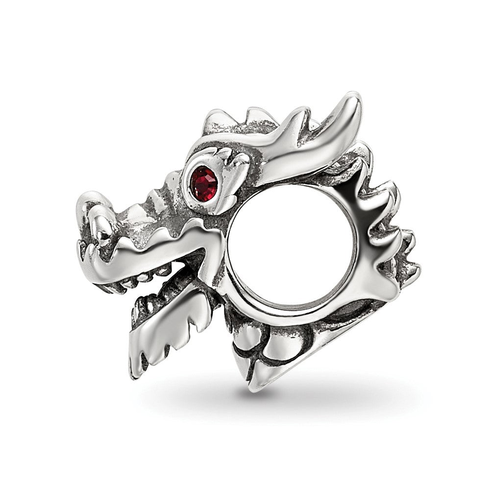 Reflections 925 Sterling Silver Crystal Chinese New Year Dragon Bead 10 x 7 mm
