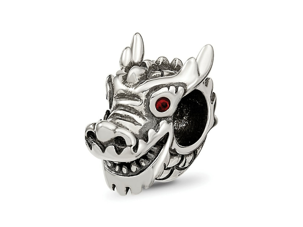 Reflections 925 Sterling Silver Crystal Chinese New Year Dragon Bead 10 x 7 mm