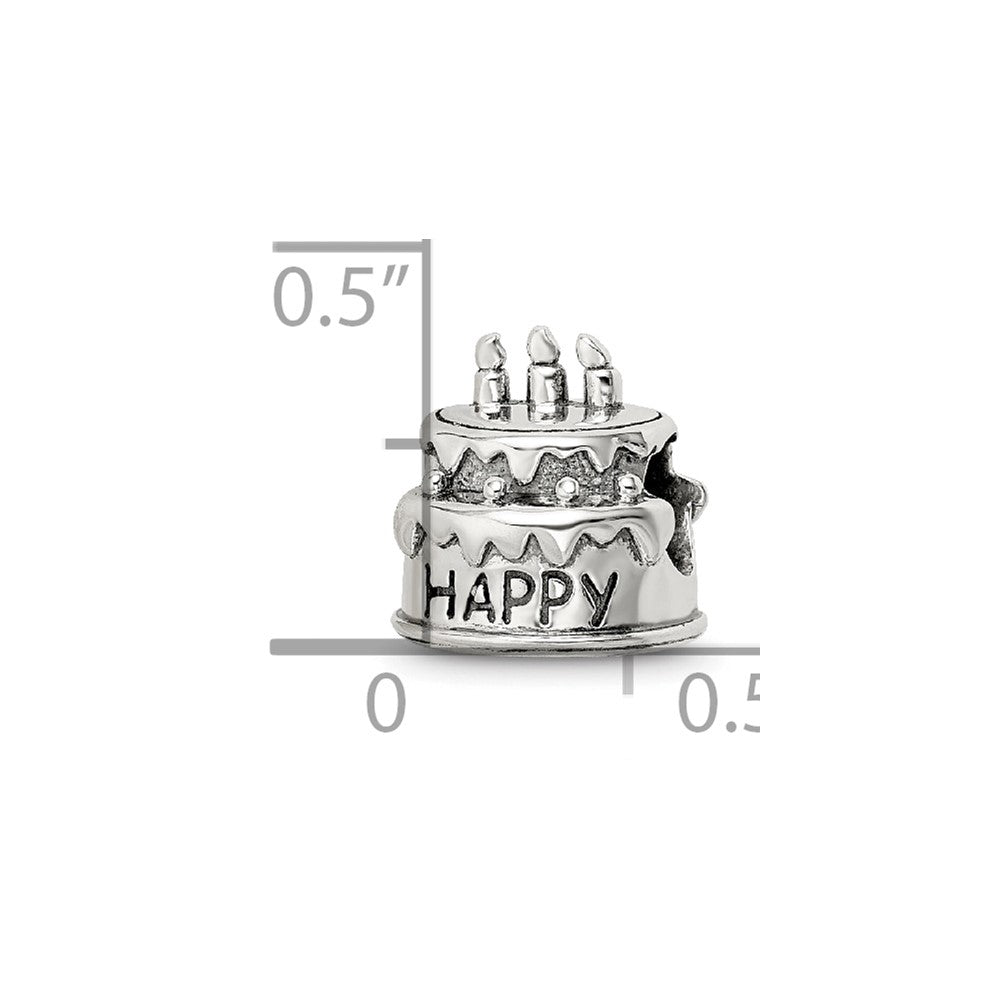 Reflections 925 Sterling Silver Birthday Cake Bead 10 x 9 mm